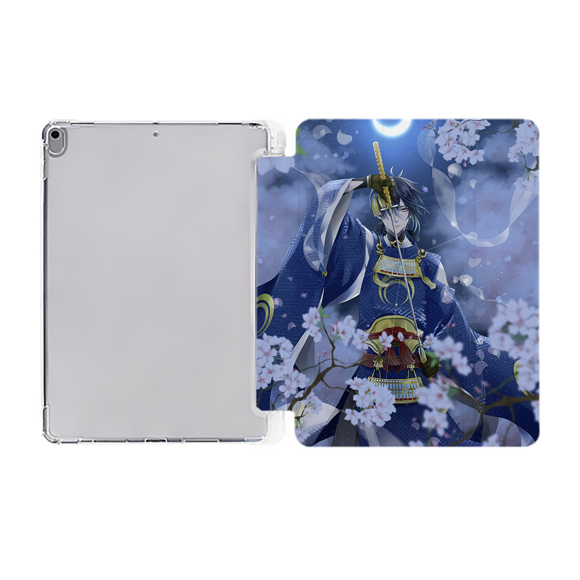 （画像用） 刀剣乱舞 Touken Ranbu IPad ケース ペン収納付き 三つ折りスタンド PUレザー×シリコン 対応機種9.5/10.5/10.9インチ